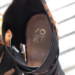Yoki | Shoes | Nwob Yoki Cheetahblack Block Heel Sandals | Poshmark
